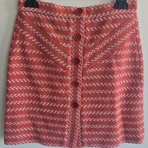 New - Maje Tweed mini skirt - Orange/White - EU size 36, US size 6